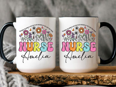 Custom Nurse Coffee Mug, Personalized Nurse Gift