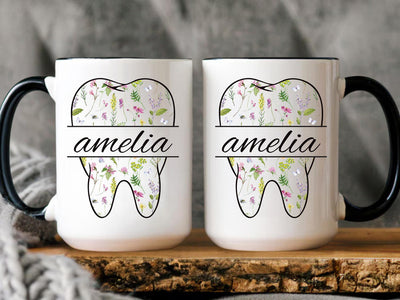 Personalized Dental Coffee Mug, Custom Dental Hygienist Gift