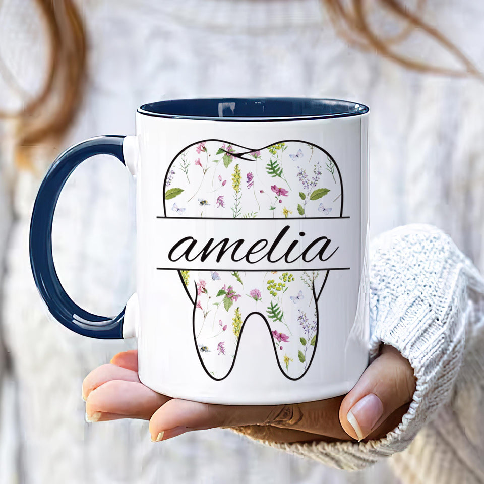 Personalized Dental Coffee Mug, Custom Dental Hygienist Gift