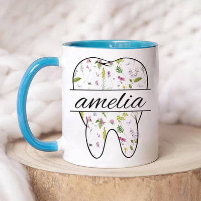 Personalized Dental Coffee Mug, Custom Dental Hygienist Gift