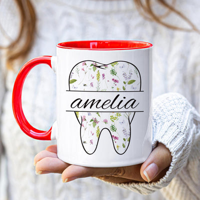 Personalized Dental Coffee Mug, Custom Dental Hygienist Gift