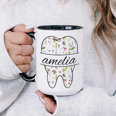 Personalized Dental Coffee Mug, Custom Dental Hygienist Gift