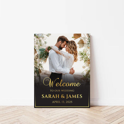 Custom Photo Wedding Welcome Sign, Personalized Ceremony Foamcore, PVC, Acrylic, Polystyrene