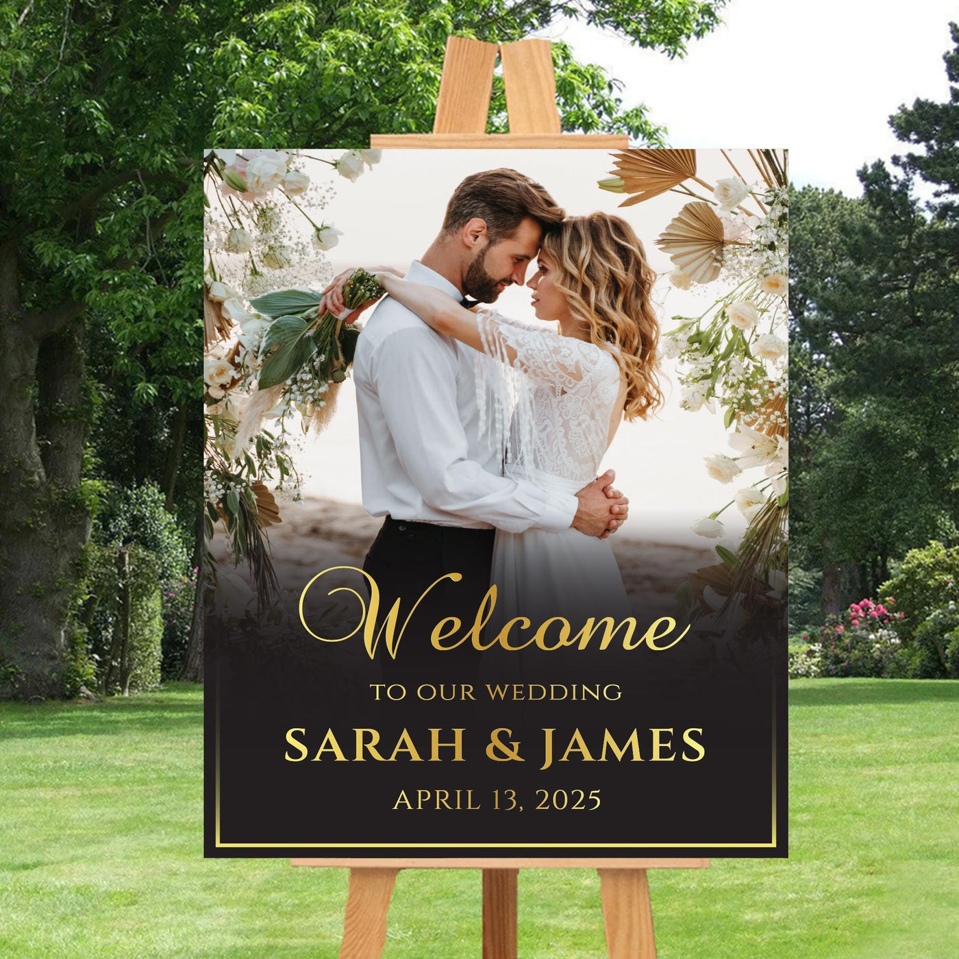 Custom Photo Wedding Welcome Sign, Personalized Ceremony Foamcore, PVC, Acrylic, Polystyrene