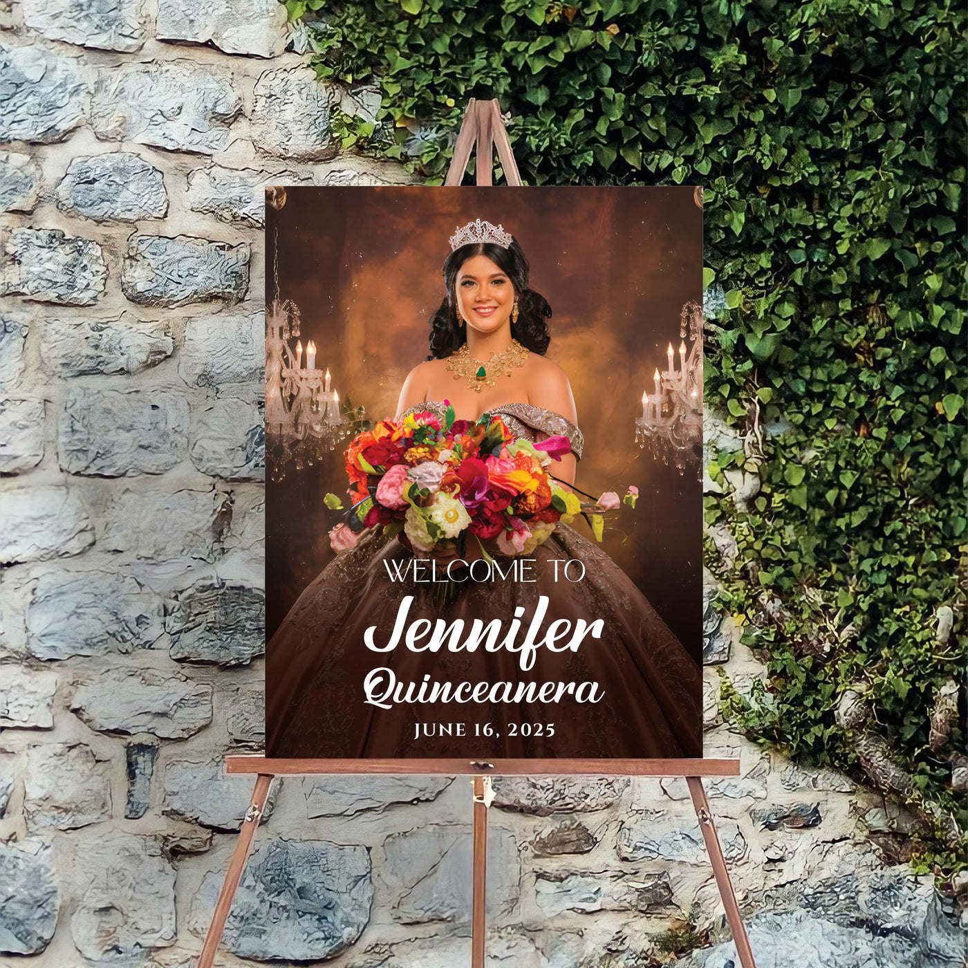Quinceañera Photo Welcome Sign, Personalized Mis Quince Foamcore