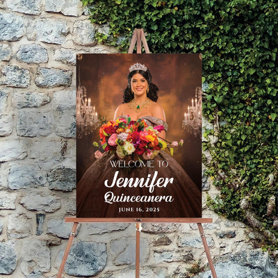 Quinceañera Photo Welcome Sign, Personalized Mis Quince Foamcore