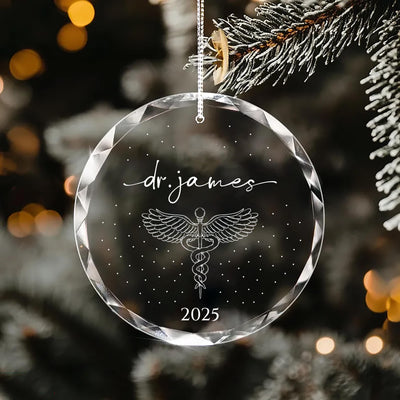 Personalized Doctor Graduation Ornament, New Doctor Crystal Keepsake