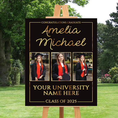 Personalized Graduation Welcome Sign, Custom Class of 2025 Party Sign with Photo