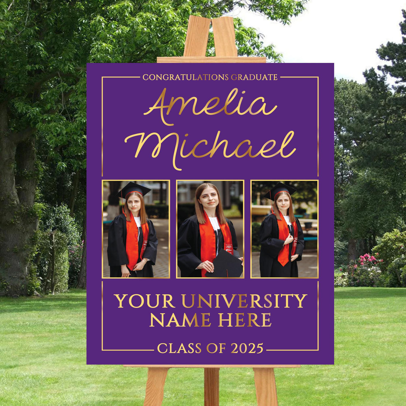 Personalized Graduation Welcome Sign, Custom Class of 2025 Party Sign with Photo