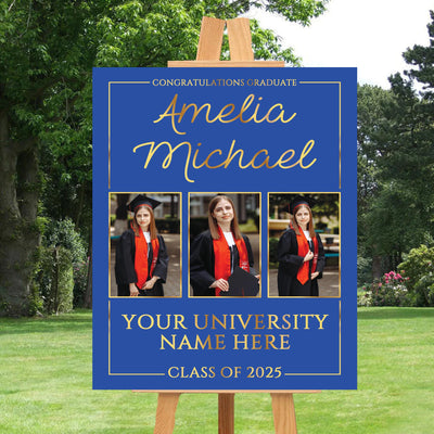 Personalized Graduation Welcome Sign, Custom Class of 2025 Party Sign with Photo