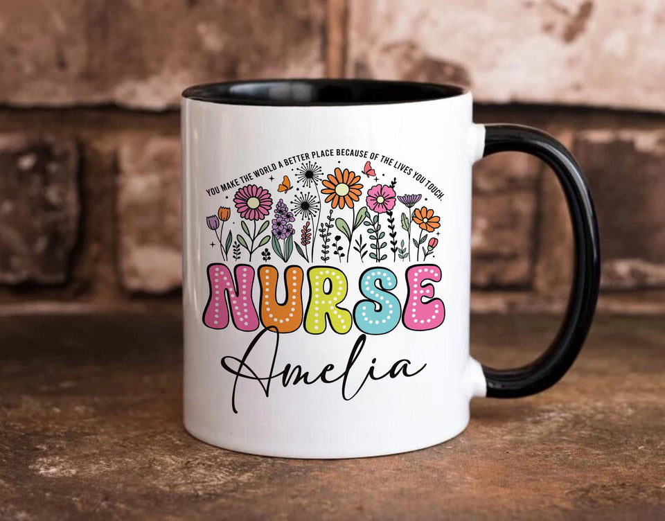 Custom Nurse Coffee Mug, Personalized Nurse Gift