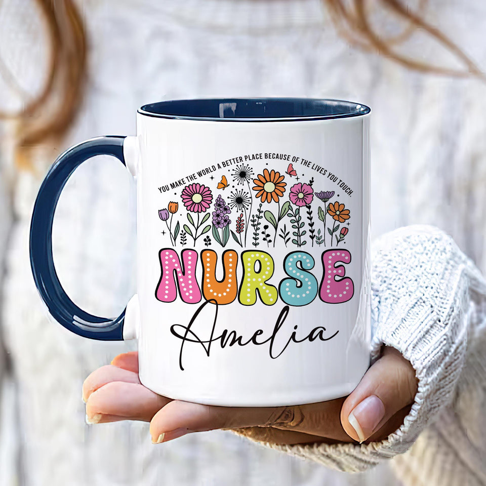 Custom Nurse Coffee Mug, Personalized Nurse Gift