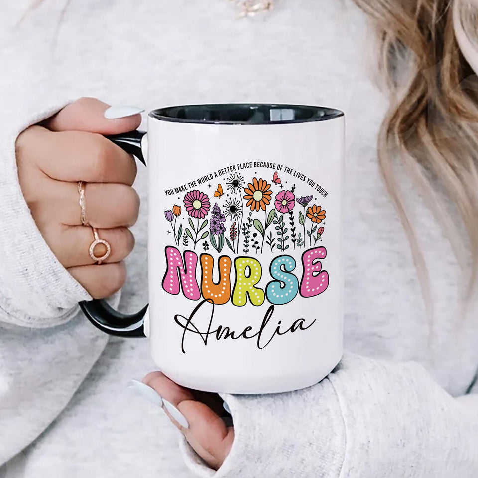 Custom Nurse Coffee Mug, Personalized Nurse Gift