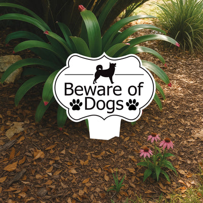 Beware of Dog Yard Sign 10” x 14” - Rust-free Aluminum Home Security Sign for Lawn
