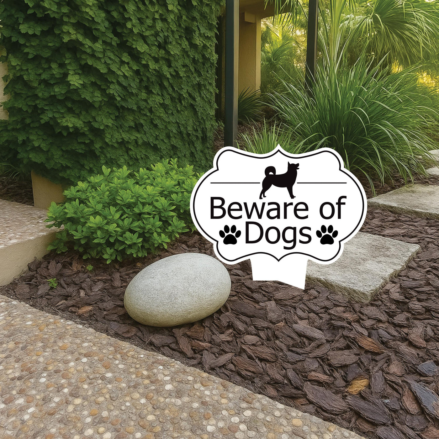 Beware of Dog Yard Sign 10” x 14” - Rust-free Aluminum Home Security Sign for Lawn