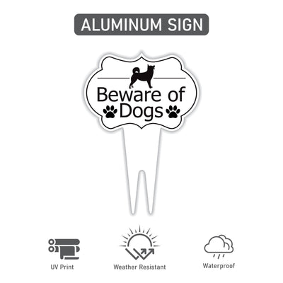 Beware of Dog Yard Sign 10” x 14” - Rust-free Aluminum Home Security Sign for Lawn