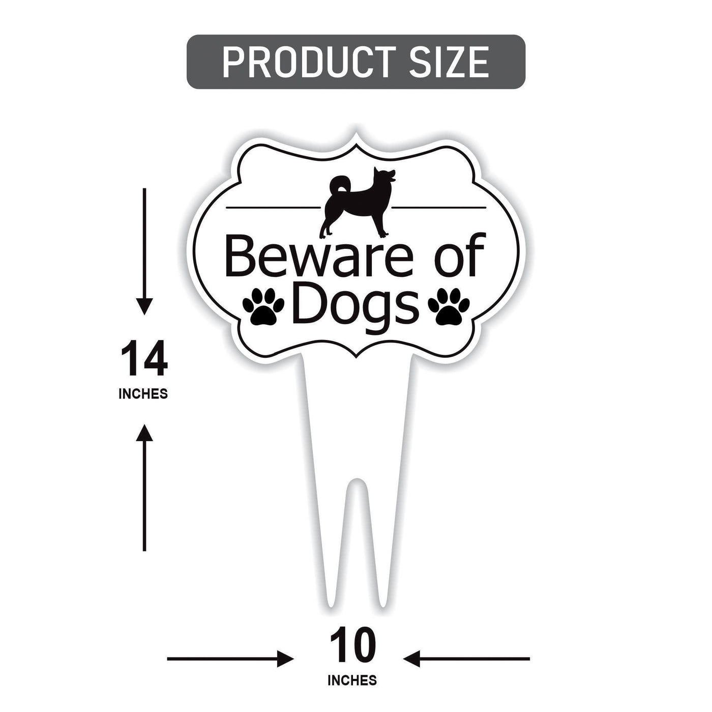 Beware of Dog Yard Sign 10” x 14” - Rust-free Aluminum Home Security Sign for Lawn