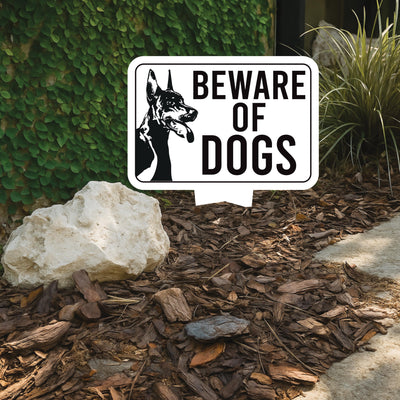 Beware of Dog Yard Sign 10” x 14” - Rust-free Aluminum Home Security Sign for Lawn