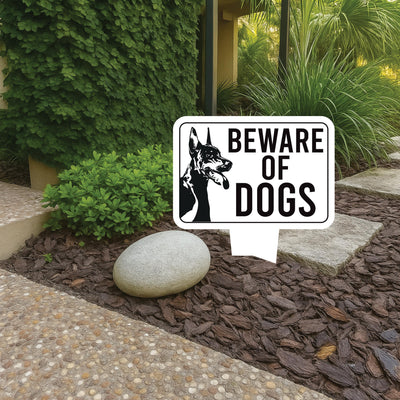 Beware of Dog Yard Sign 10” x 14” - Rust-free Aluminum Home Security Sign for Lawn