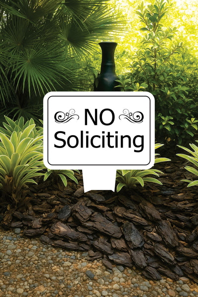 No Soliciting Yard Sign, Rust-Free Aluminum Lawn Sign with Stake, 10x14 Outdoor Front Door Sign