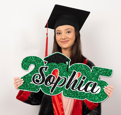 Personalized 2025 Graduation Sign, PVC Custom Name Senior Graduation Party Prop Sign