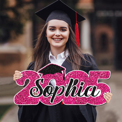 Personalized 2025 Graduation Sign, PVC Custom Name Senior Graduation Party Prop Sign