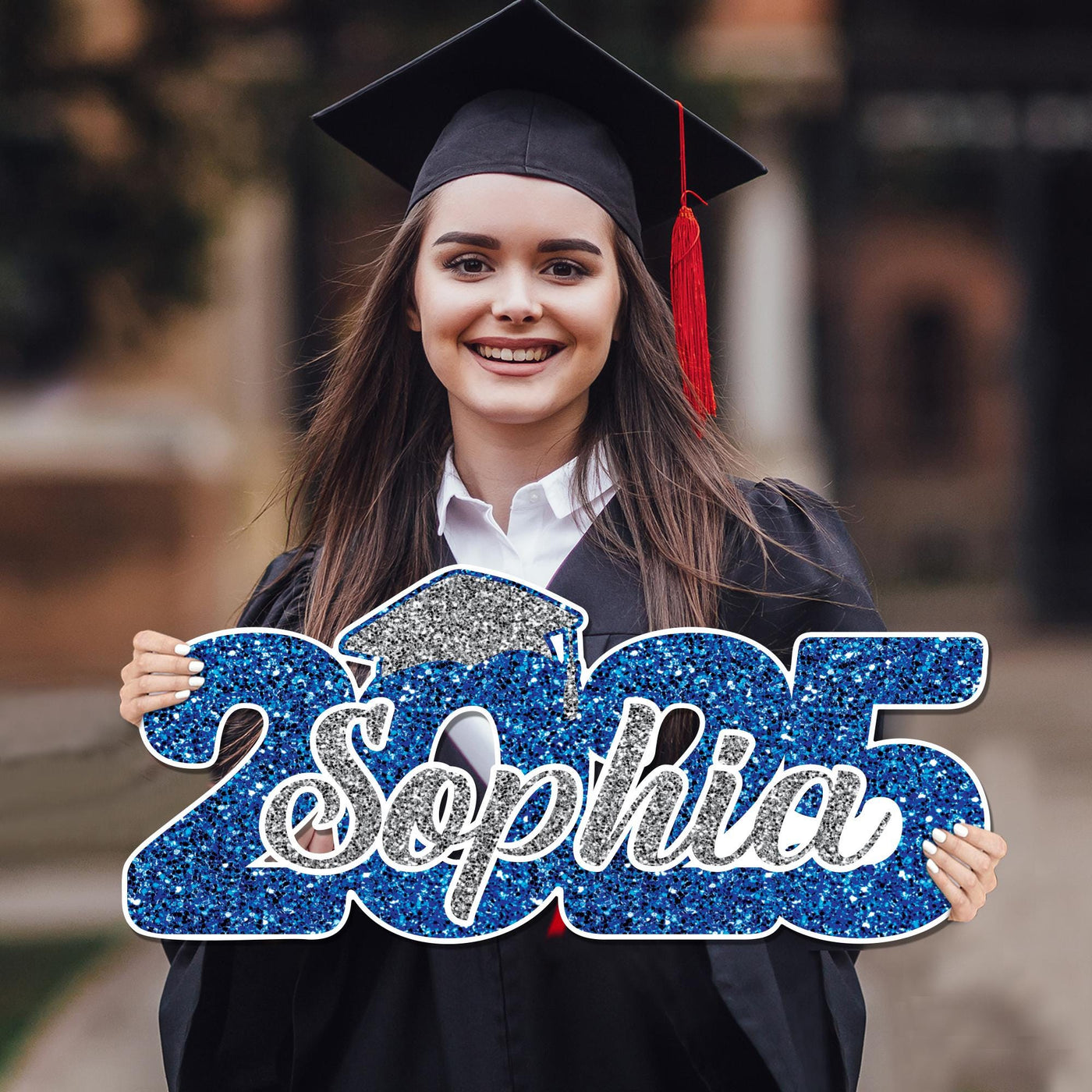 Personalized 2025 Graduation Sign, PVC Custom Name Senior Graduation Party Prop Sign