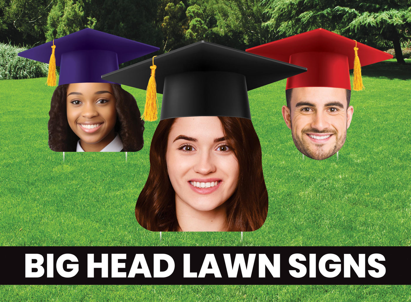 Custom Face Yard Sign, Big Head Cutout For Graduation, Grad Party Sign