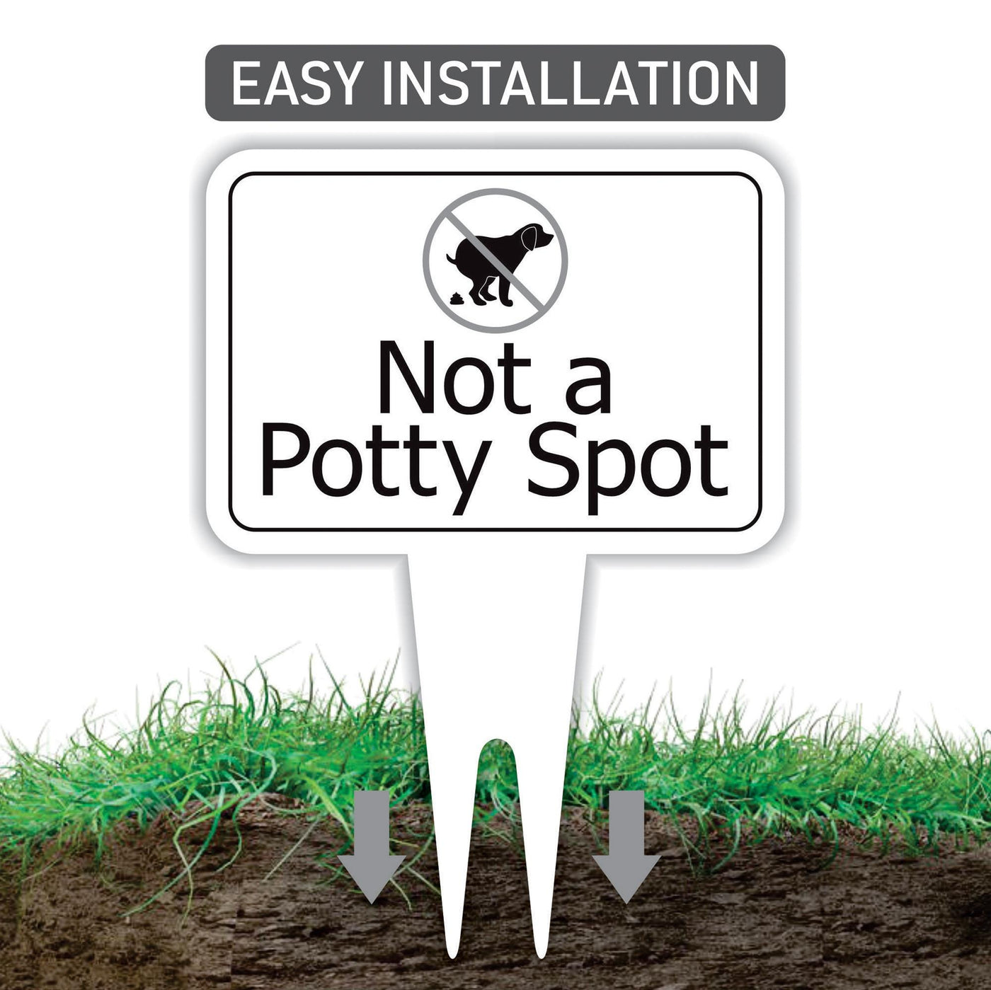 Not a Potty Spot Yard Sign 10” x 14” - Rust-free Aluminum Dog Poop Sign for Lawn