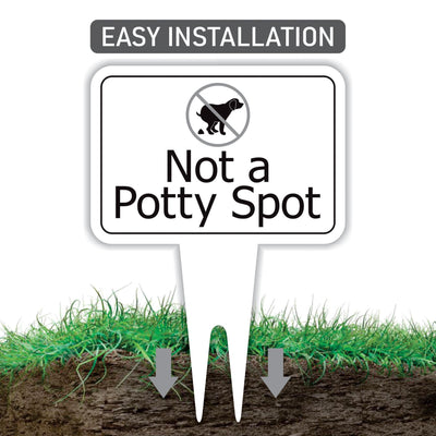 Not a Potty Spot Yard Sign 10” x 14” - Rust-free Aluminum Dog Poop Sign for Lawn