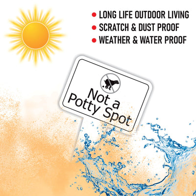 Not a Potty Spot Yard Sign 10” x 14” - Rust-free Aluminum Dog Poop Sign for Lawn