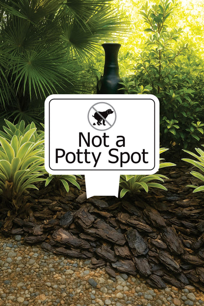 Not a Potty Spot Yard Sign 10” x 14” - Rust-free Aluminum Dog Poop Sign for Lawn