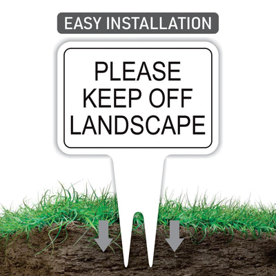 Please Keep Off Landscape Yard Sign 10” x 14” - Rust-free Aluminum Stay Off Grass Sign for Lawn