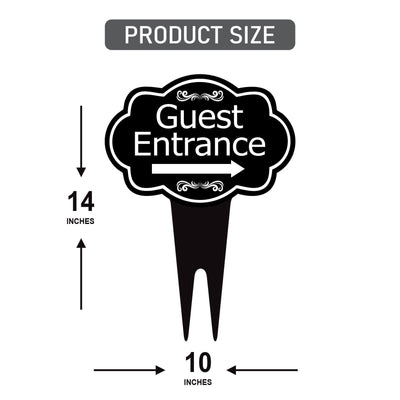 Guest Entrance Yard Sign 10” x 14” - Rust-free Aluminum Directional Guest Entrance Sign for Lawn