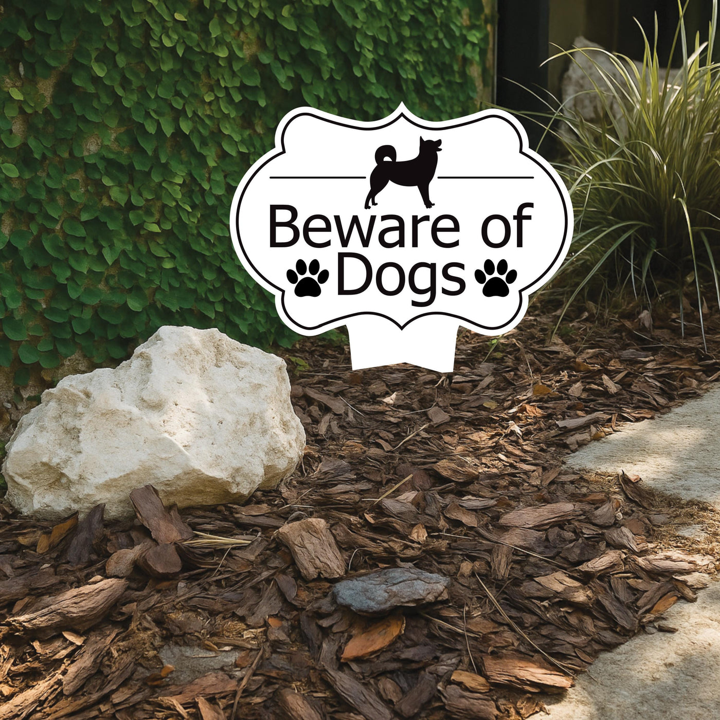 Beware of Dog Yard Sign 10” x 14” - Rust-free Aluminum Home Security Sign for Lawn