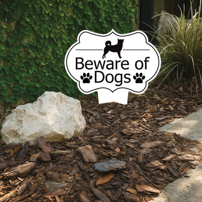 Beware of Dog Yard Sign 10” x 14” - Rust-free Aluminum Home Security Sign for Lawn
