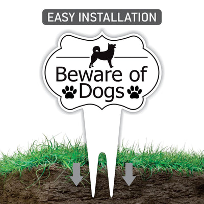 Beware of Dog Yard Sign 10” x 14” - Rust-free Aluminum Home Security Sign for Lawn
