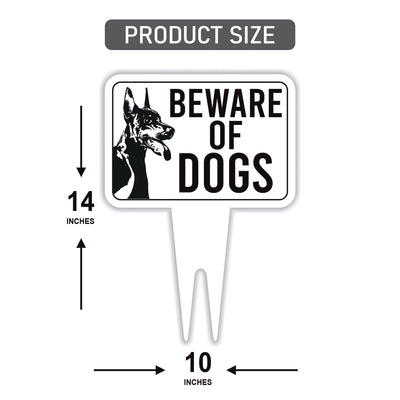 Beware of Dog Yard Sign 10” x 14” - Rust-free Aluminum Home Security Sign for Lawn