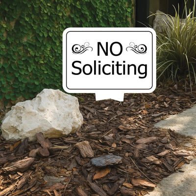 No Soliciting Yard Sign, Rust-Free Aluminum Lawn Sign with Stake, 10x14 Outdoor Front Door Sign