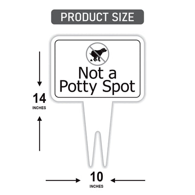Not a Potty Spot Yard Sign 10” x 14” - Rust-free Aluminum Dog Poop Sign for Lawn