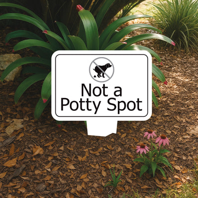 Not a Potty Spot Yard Sign 10” x 14” - Rust-free Aluminum Dog Poop Sign for Lawn