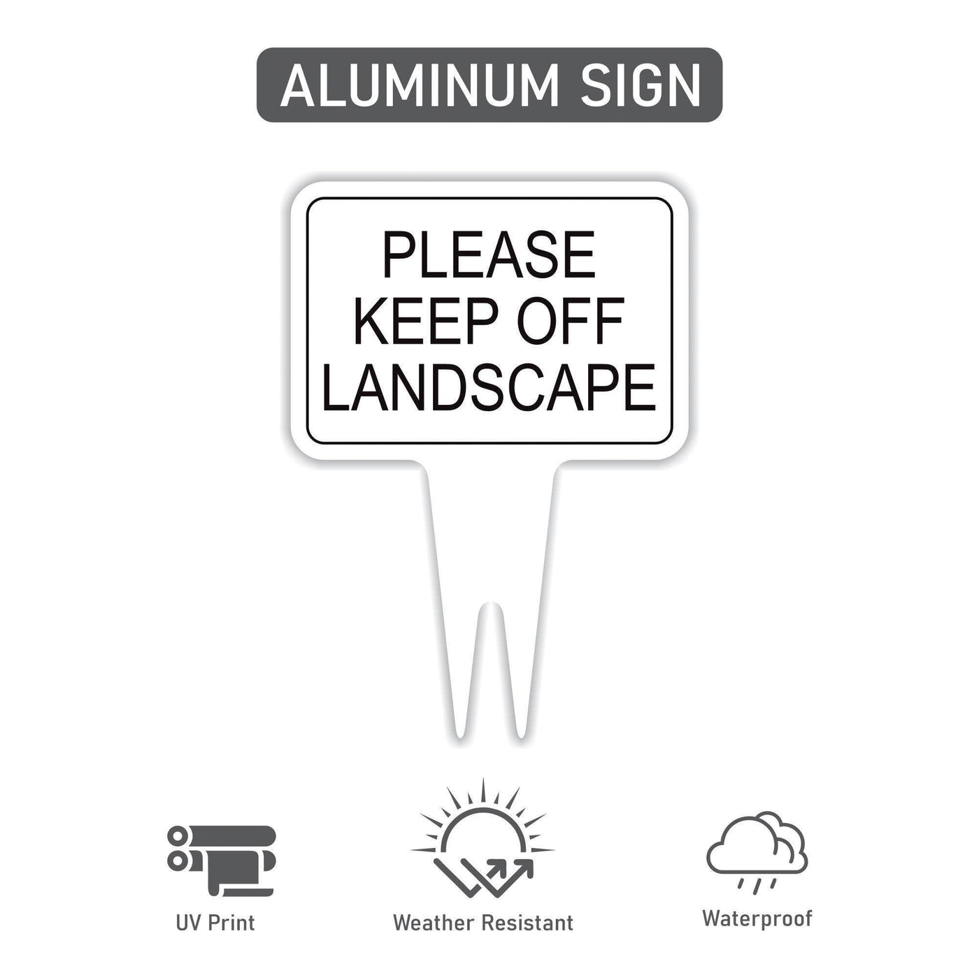 Please Keep Off Landscape Yard Sign 10” x 14” - Rust-free Aluminum Stay Off Grass Sign for Lawn