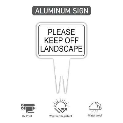 Please Keep Off Landscape Yard Sign 10” x 14” - Rust-free Aluminum Stay Off Grass Sign for Lawn
