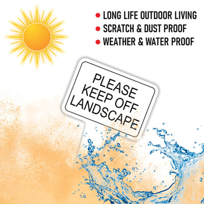 Please Keep Off Landscape Yard Sign 10” x 14” - Rust-free Aluminum Stay Off Grass Sign for Lawn