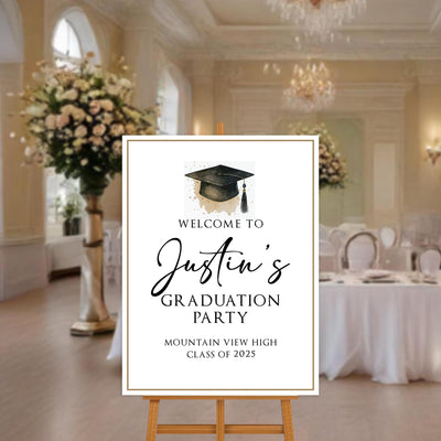 Custom Graduation Welcome Sign, Class of 2025 Party Decor, Personalized College Grad Sign