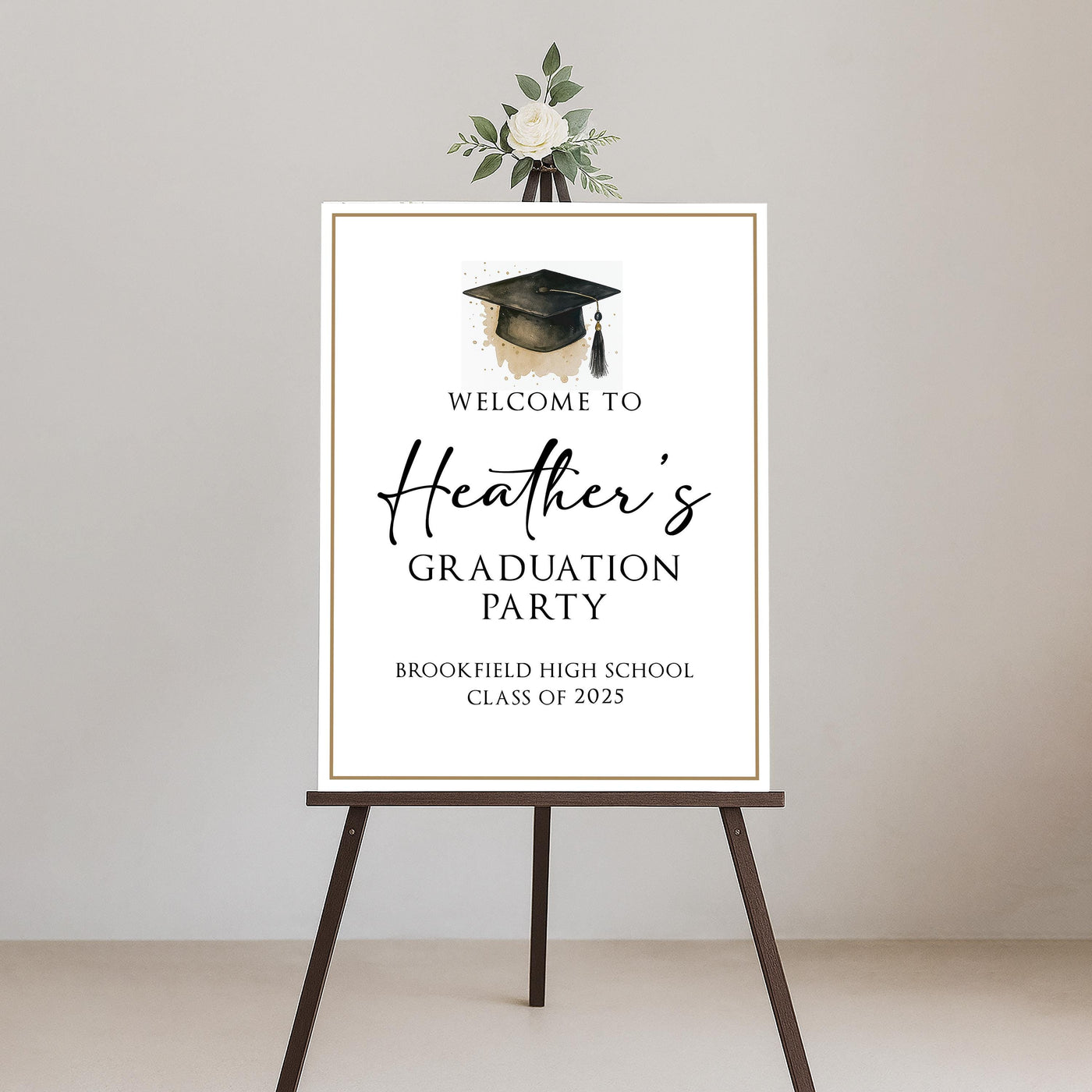 Custom Graduation Welcome Sign, Class of 2025 Party Decor, Personalized College Grad Sign