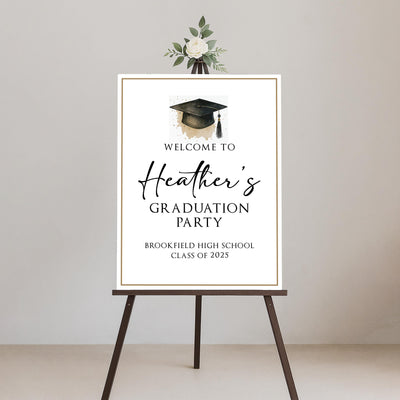 Custom Graduation Welcome Sign, Class of 2025 Party Decor, Personalized College Grad Sign