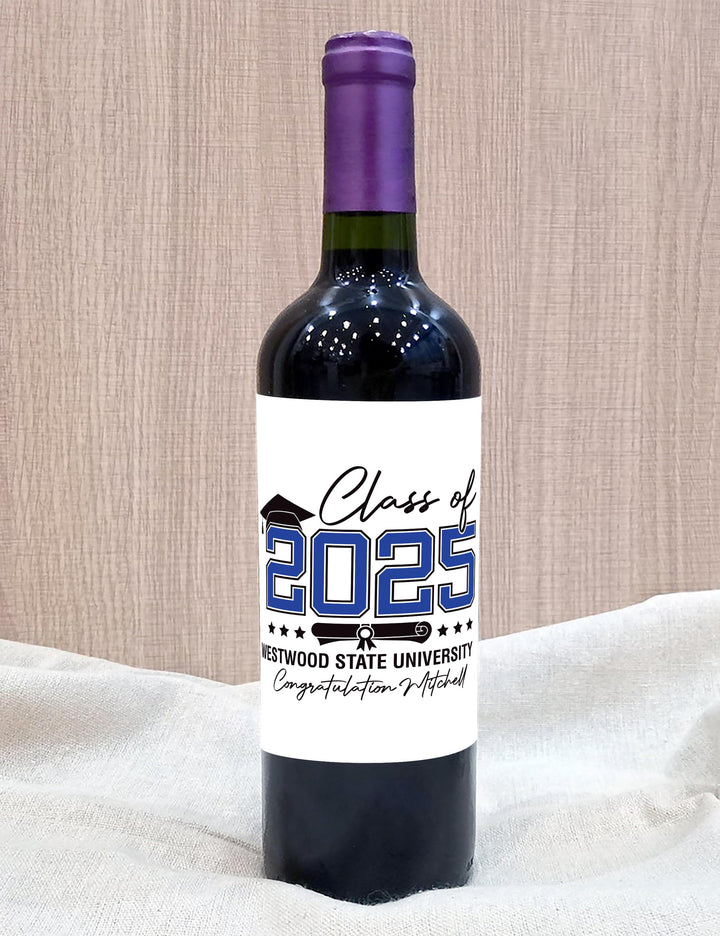 Custom Graduation Champagne Label, Graduation Gift, Graduation Party Favor