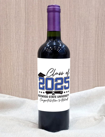 Custom Graduation Champagne Label, Graduation Gift, Graduation Party Favor