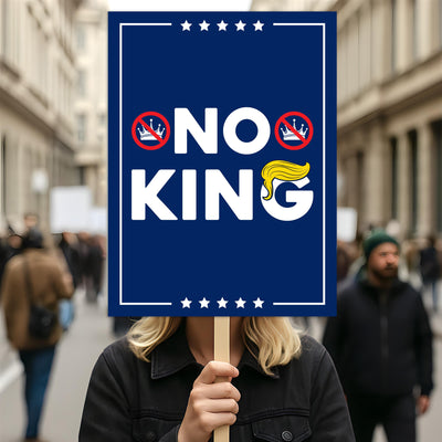No Kings In America Protest Sign, Anti-Trump Resistance